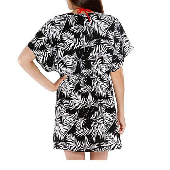 NWoT Mario Serrani Womens Swim Cover Up Black And White Size L $55 11HL324 - Picture 2 of 2